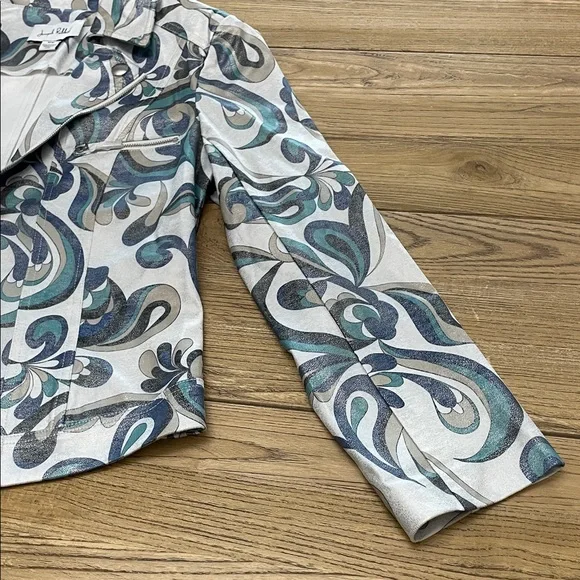 Joseph Ribkoff NWOT Moto Jacket 231951 Swirl Pattern Blazer- Size Medium - Picture 3 of 15